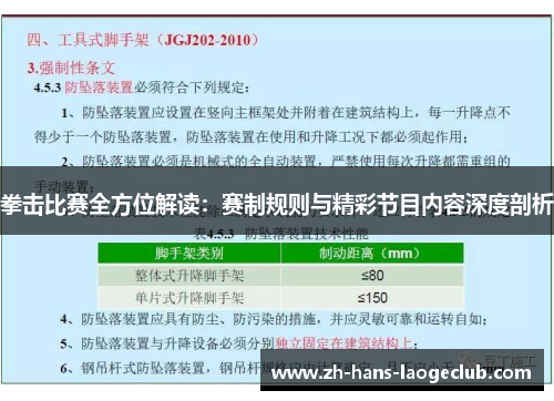 拳击比赛全方位解读:赛制规则与精彩节目内容深度剖析 拳击比赛全方位解读:赛制规则与精彩节目内容深度剖析